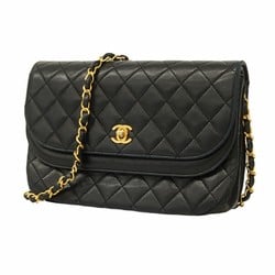 Chanel Shoulder Bag Matelasse Lambskin Black Women's