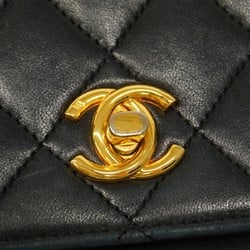 Chanel Shoulder Bag Matelasse Lambskin Black Women's