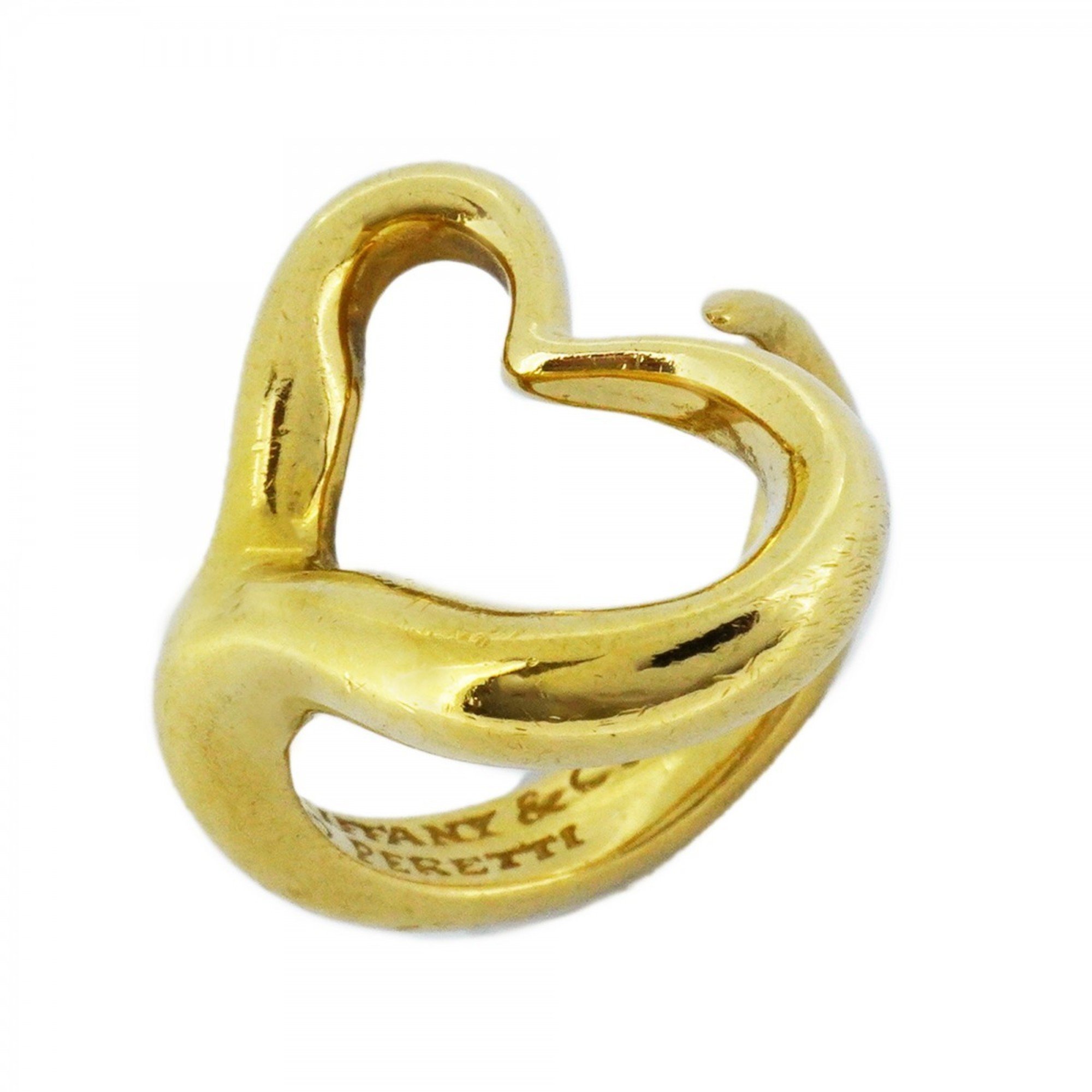 Tiffany ring heart K18YG yellow gold size 6 ladies