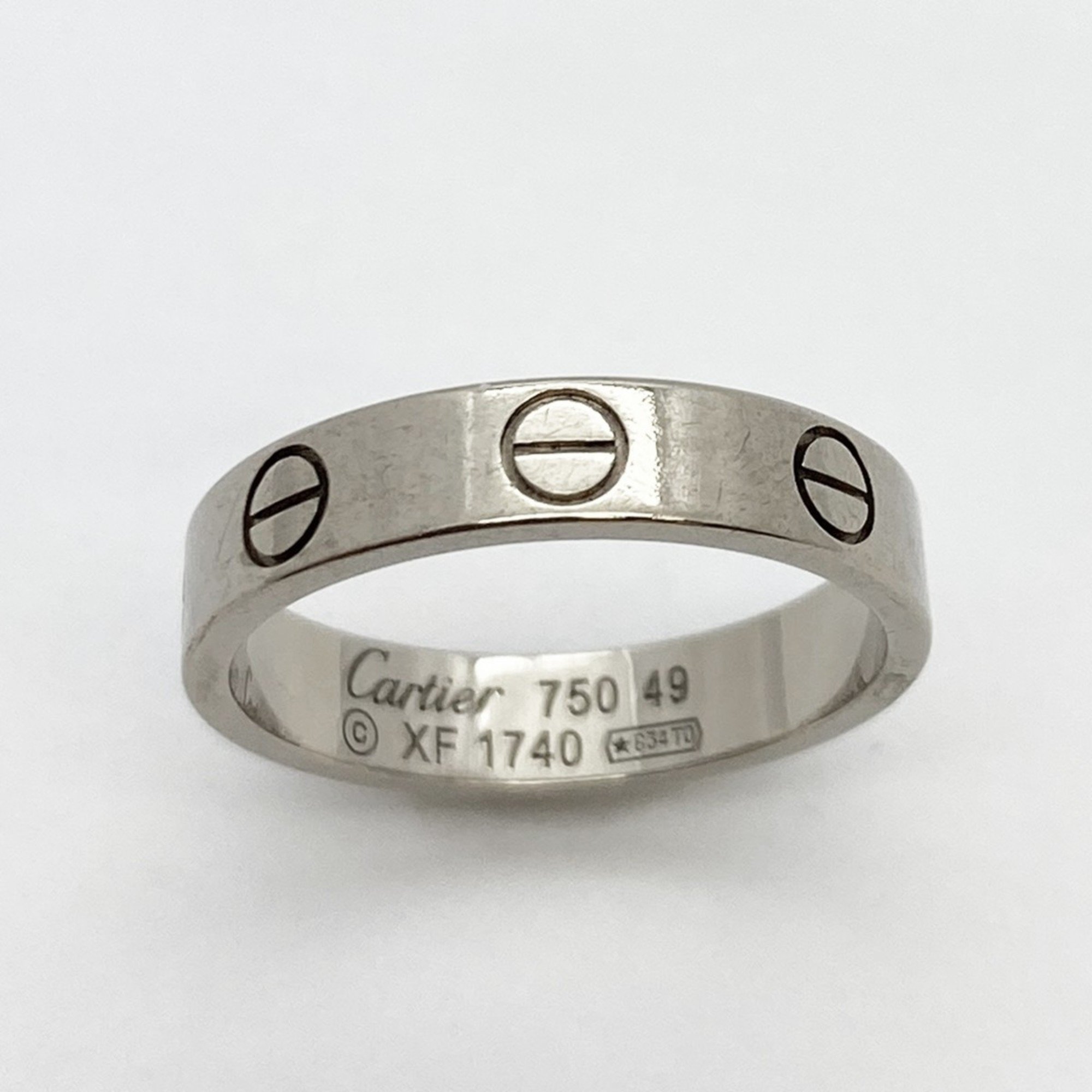 Cartier Ring Love K18WG White Gold #49 Ladies