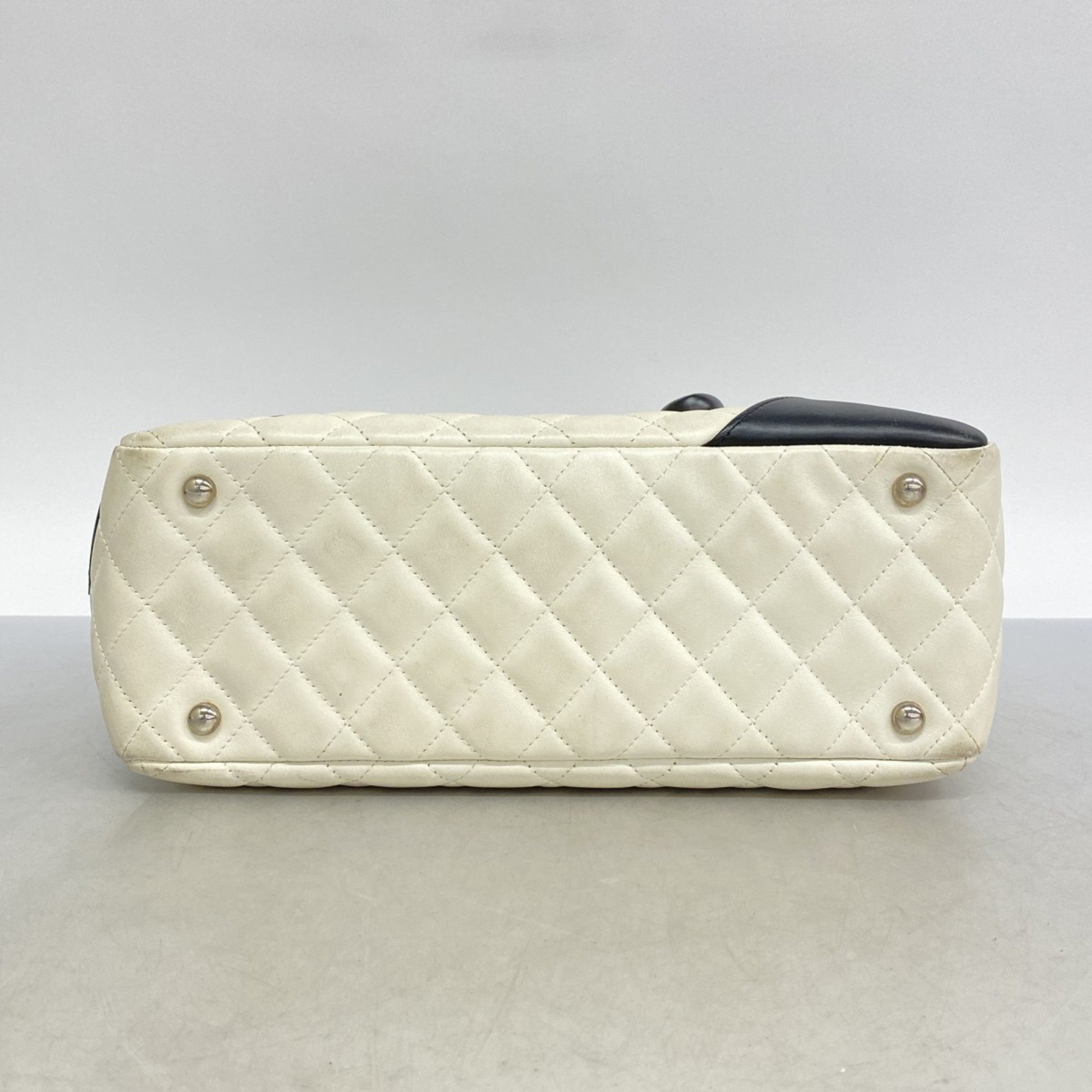 Chanel Shoulder Bag Cambon Lambskin White Women's