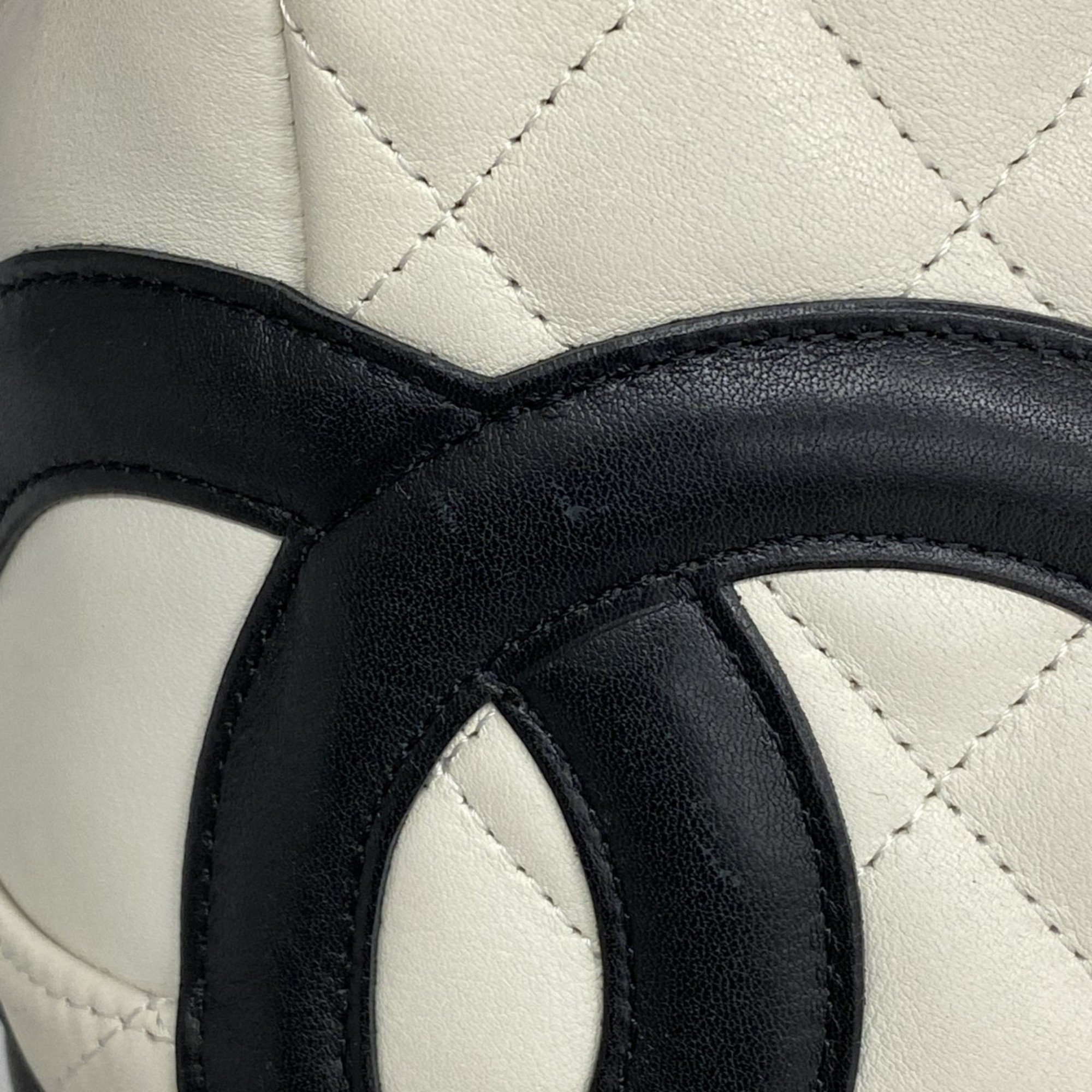 Chanel Shoulder Bag Cambon Lambskin White Women's