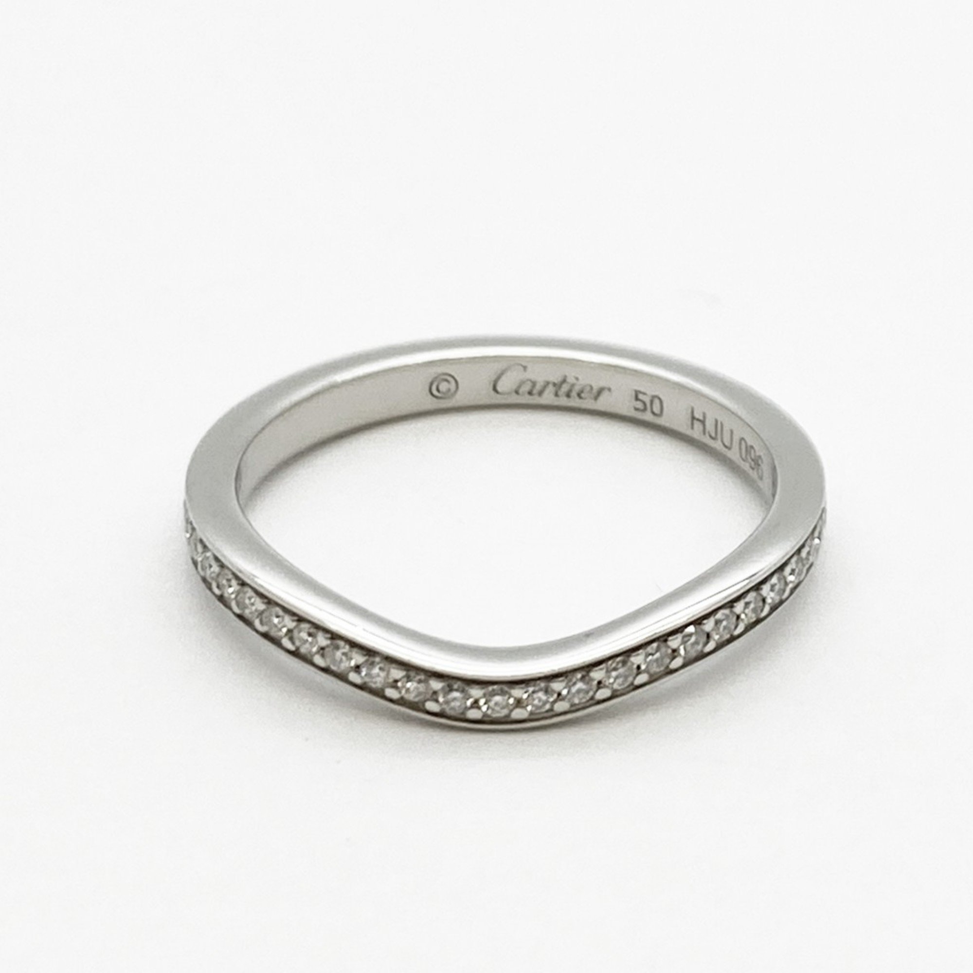 Cartier Ring Ballerina Half Eternity Diamond Pt950 Platinum #50 Ladies