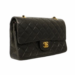 Chanel Shoulder Bag Matelasse Lambskin Black Women's