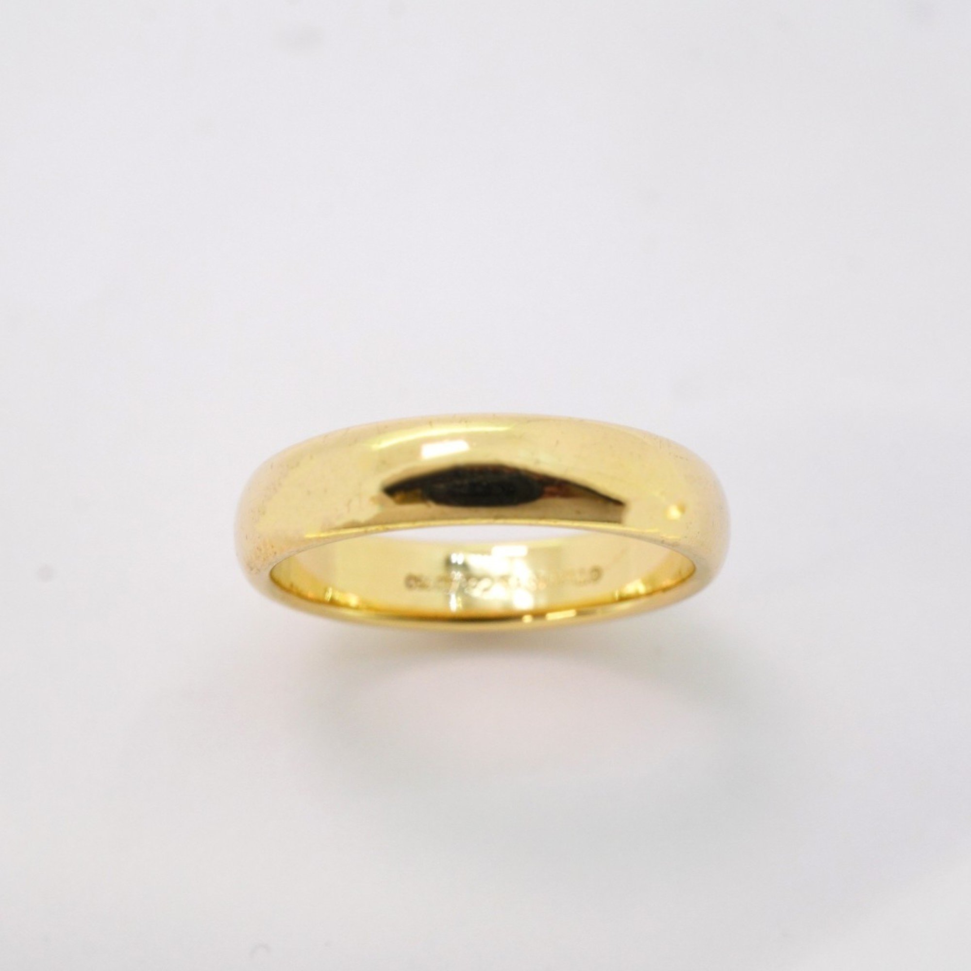 Tiffany Ring Wedding Band K18YG Yellow Gold Size 15.5 Men's Women's