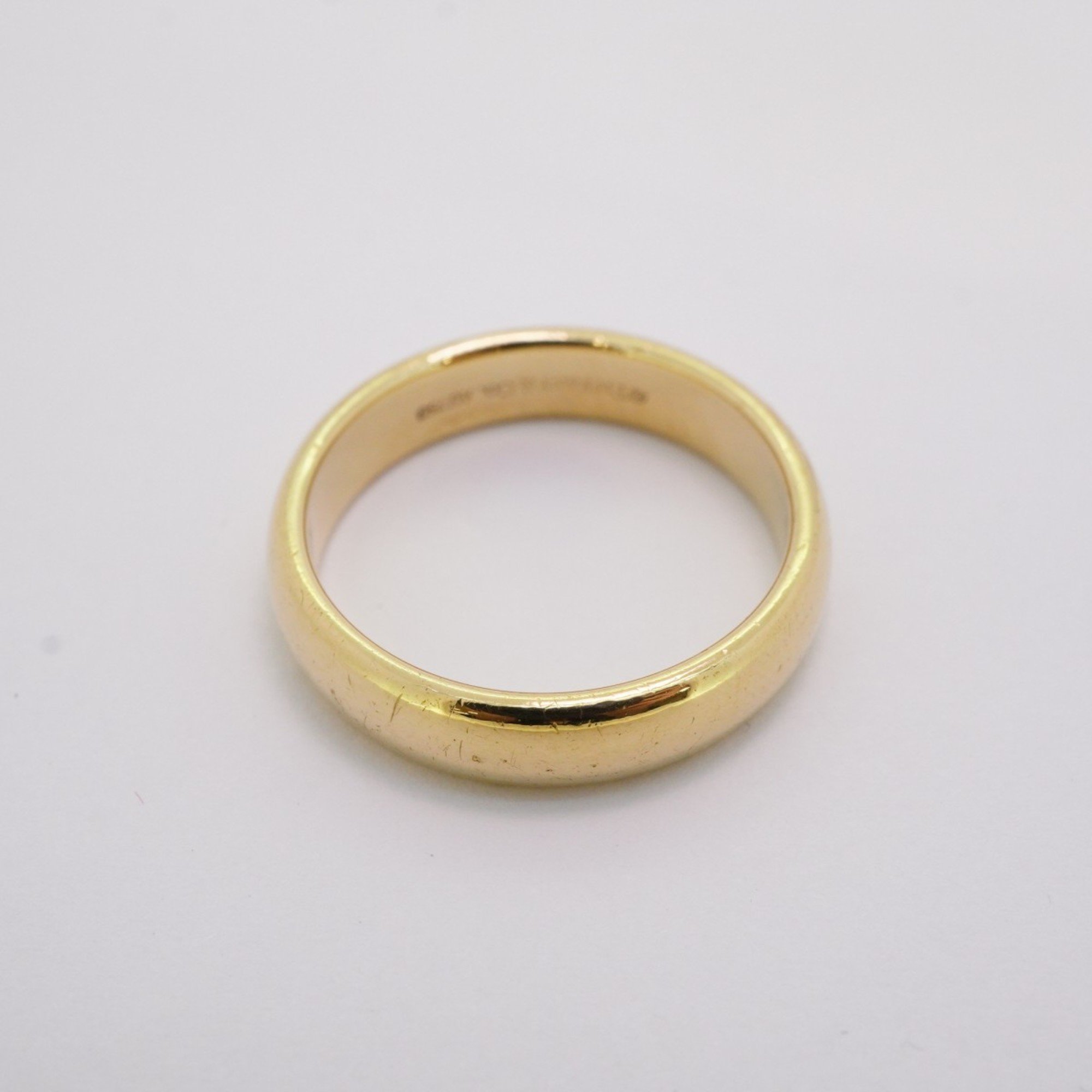 Tiffany Ring Wedding Band K18YG Yellow Gold Size 15.5 Men's Women's