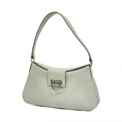 Salvatore Ferragamo Shoulder Bag Gancini Leather Light Blue Women's