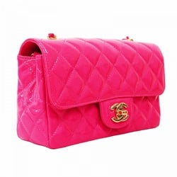 Chanel Shoulder Bag Matelasse Patent Leather Pink Women's