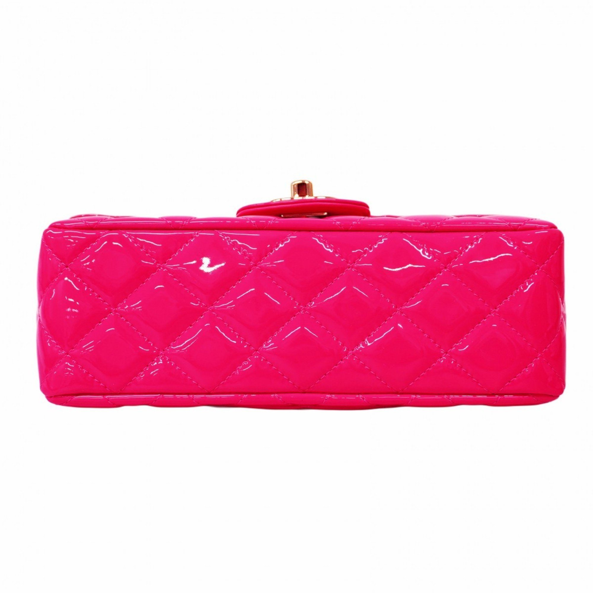 Chanel Shoulder Bag Matelasse Patent Leather Pink Women's