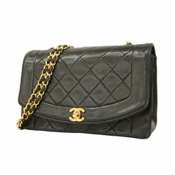 Chanel Shoulder Bag Diana Lambskin Black Women's