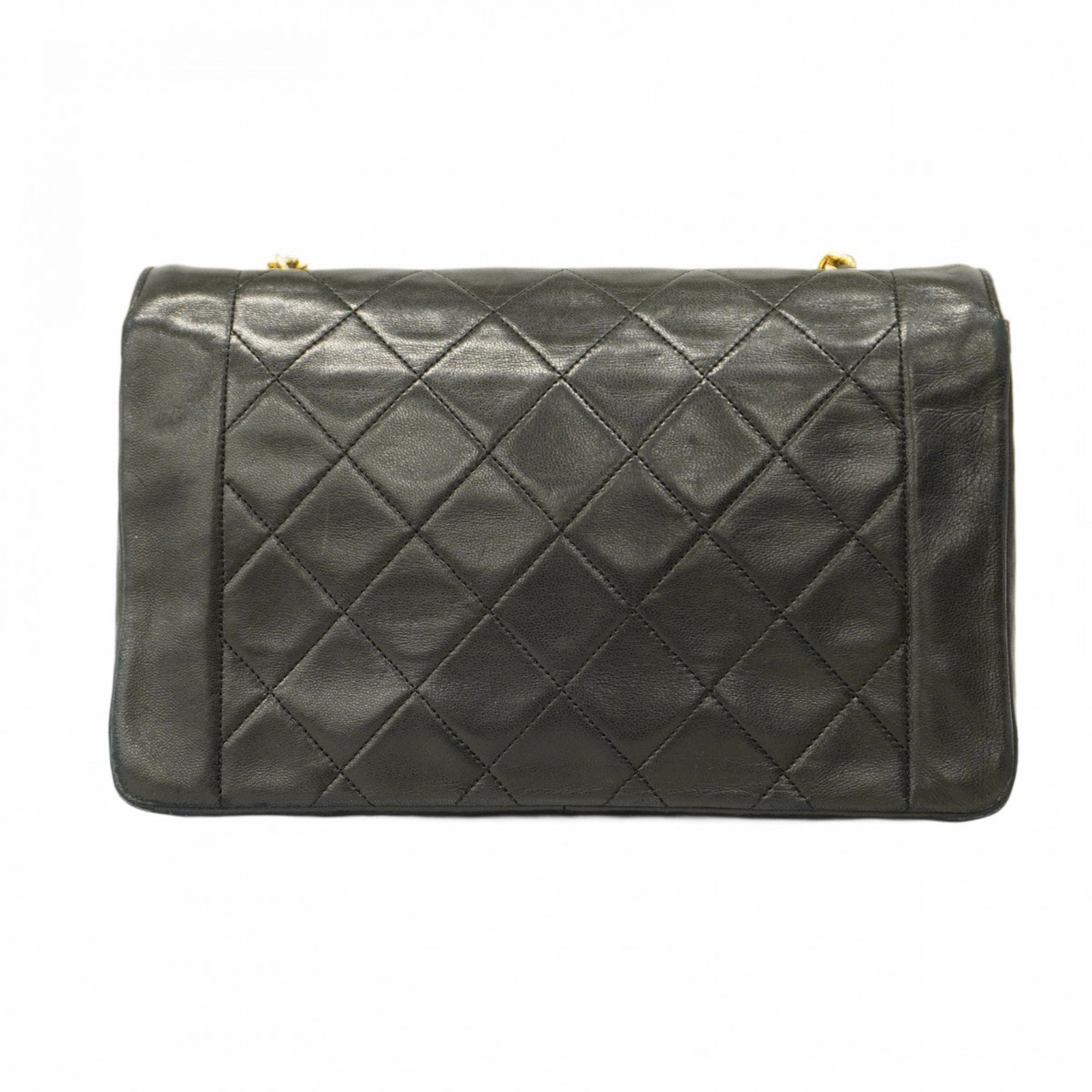 Chanel Shoulder Bag Diana Lambskin Black Women's