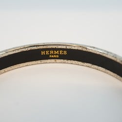 Hermes Bangle, Emaille PM, Metal, Cloisonne, Silver, White, Women's