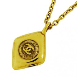 Chanel Necklace Coco Mark Diamond Shape GP Plated Gold Ladies