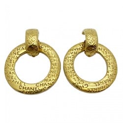 Chanel Earrings Circle GP Plated Gold Ladies