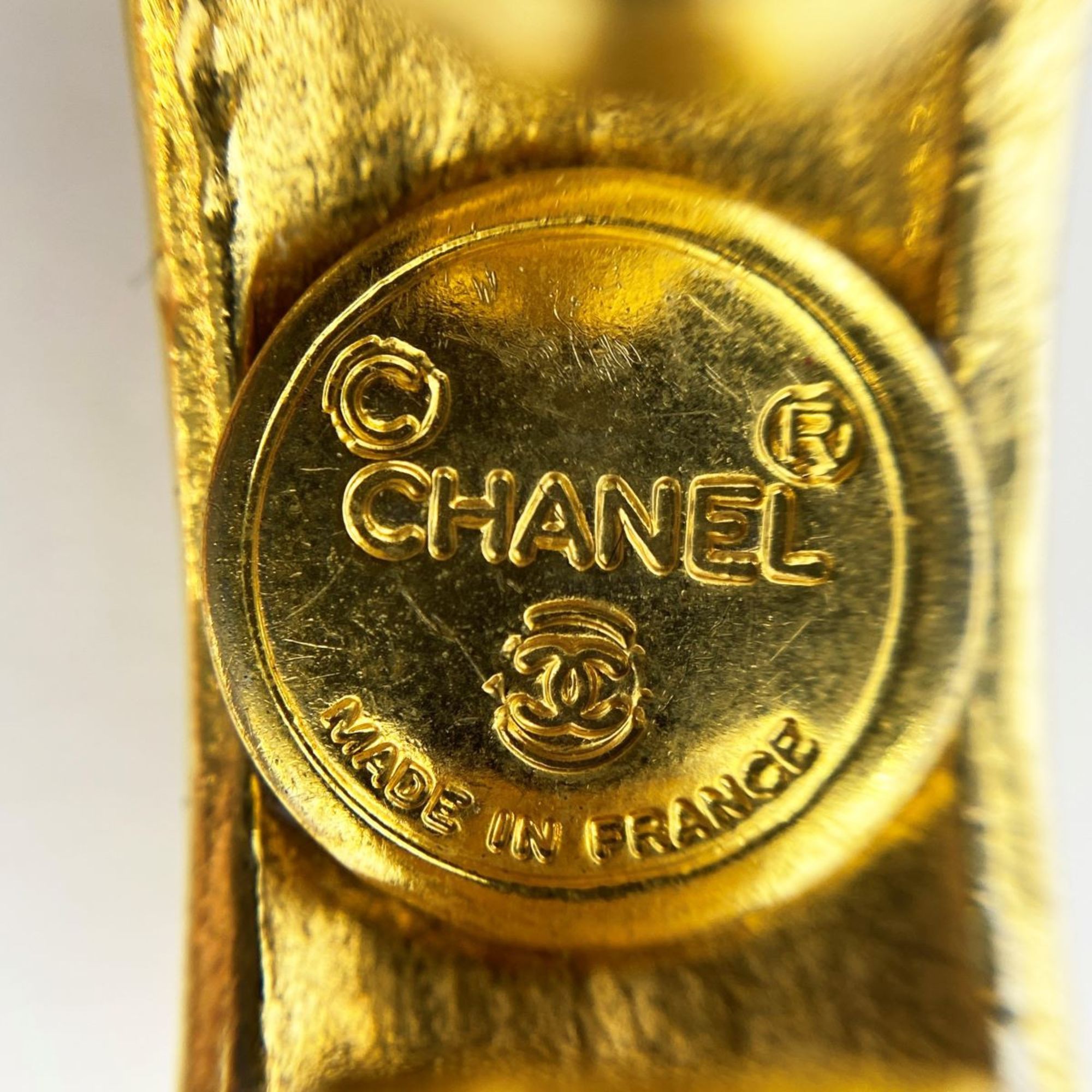 Chanel Earrings Circle GP Plated Gold Ladies