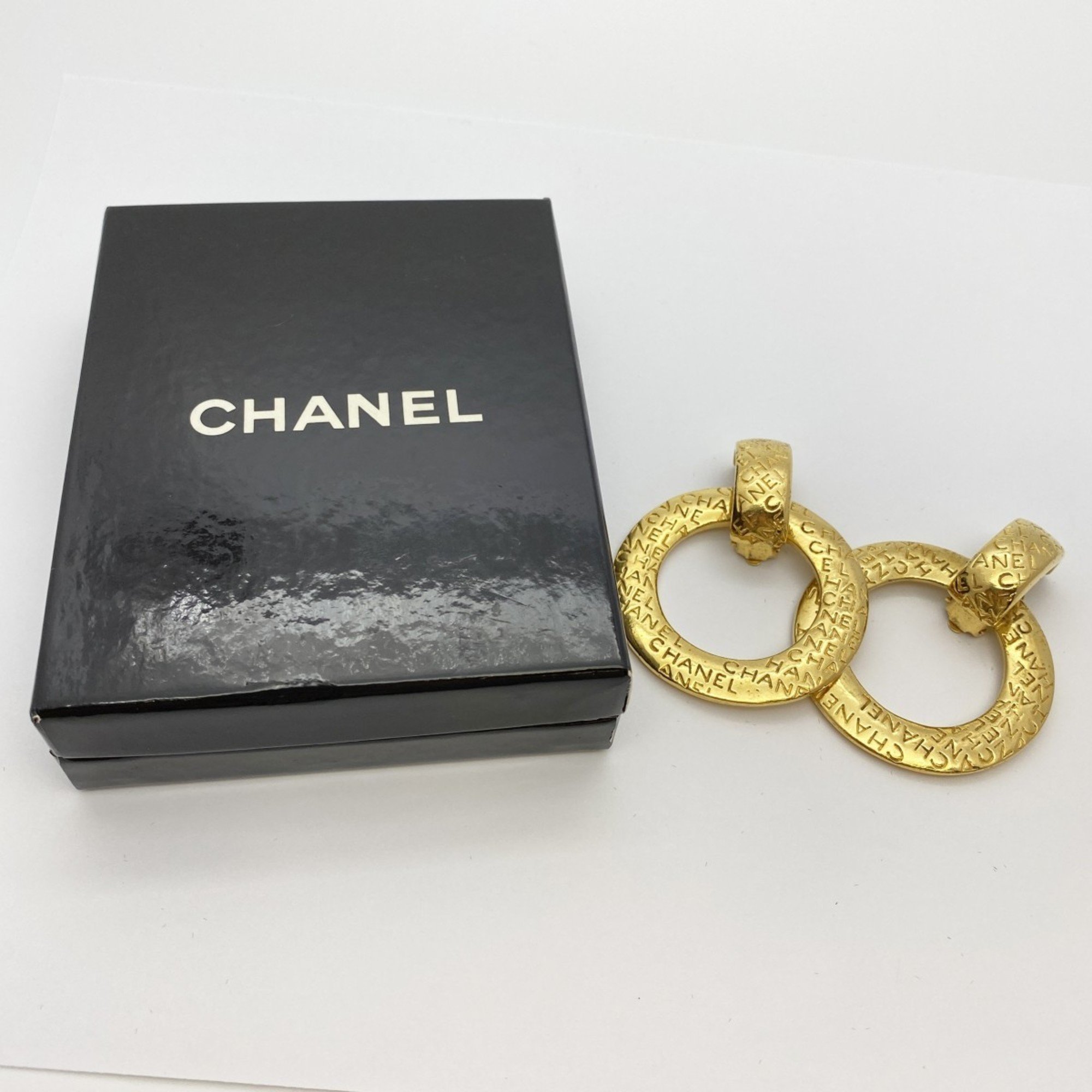 Chanel Earrings Circle GP Plated Gold Ladies