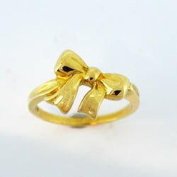 Tiffany Ring Ribbon K18YG Yellow Gold Size 12.5 Ladies