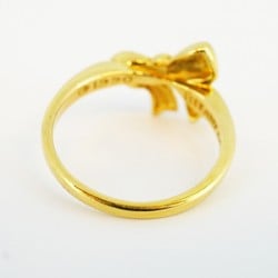 Tiffany Ring Ribbon K18YG Yellow Gold Size 12.5 Ladies