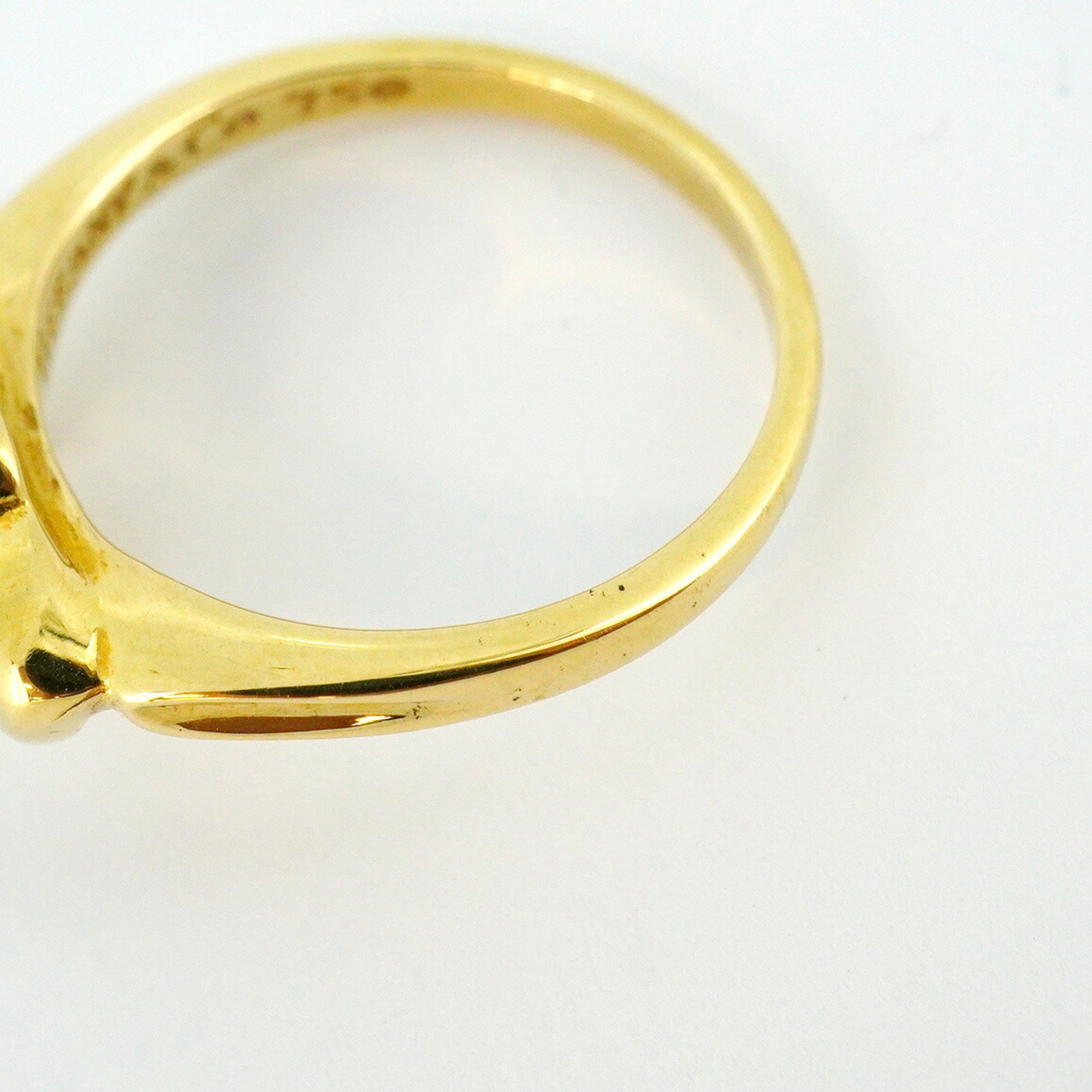 Tiffany Ring Ribbon K18YG Yellow Gold Size 12.5 Ladies