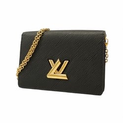 Louis Vuitton Shoulder Wallet Epi Portefeuille Twist Chain Noir Ladies