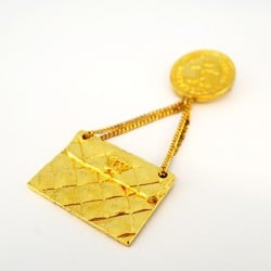 Chanel Brooch Coco Mark Matelasse GP Plated Gold Ladies