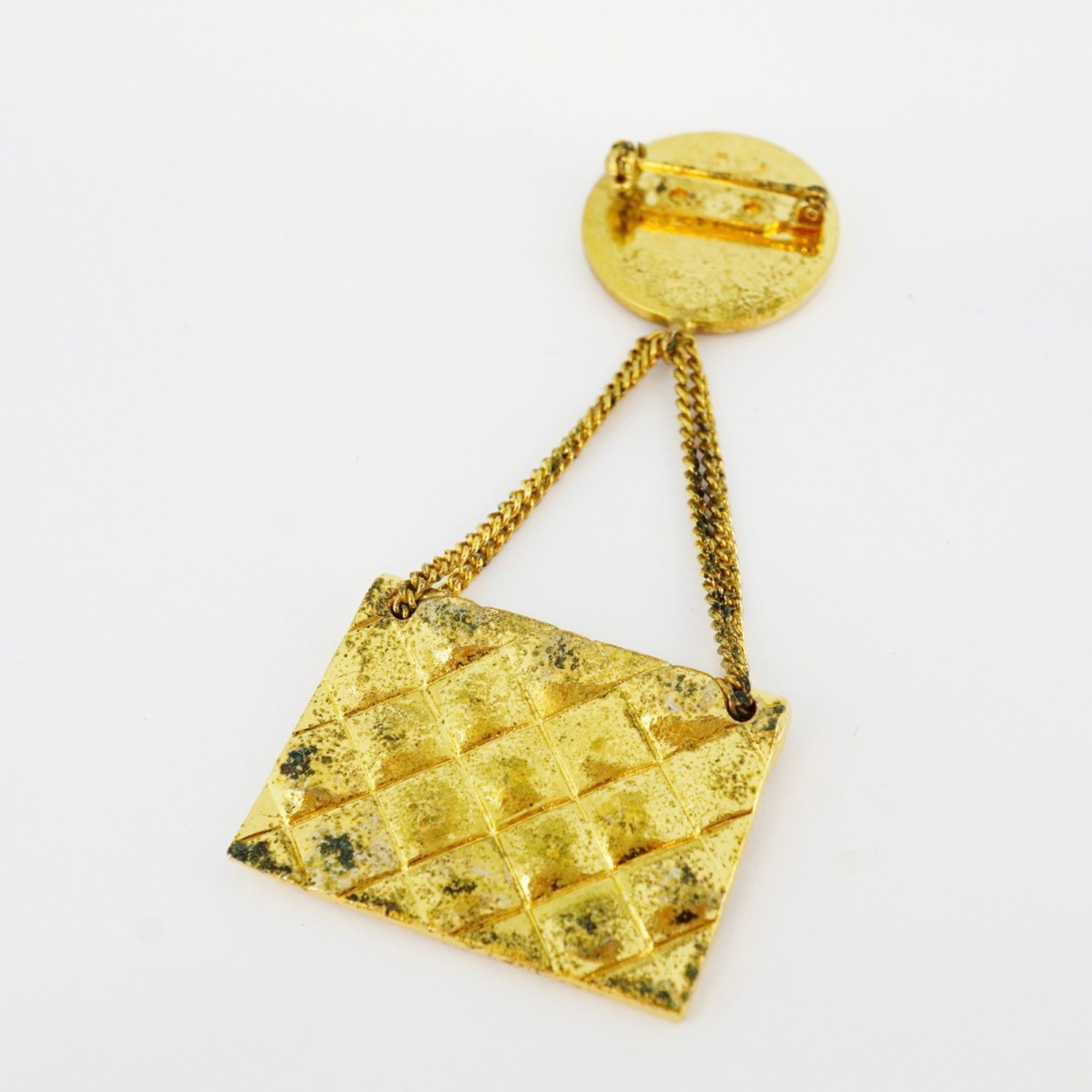 Chanel Brooch Coco Mark Matelasse GP Plated Gold Ladies