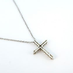 Tiffany Necklace Small Cross Diamond Pt950 Platinum Ladies