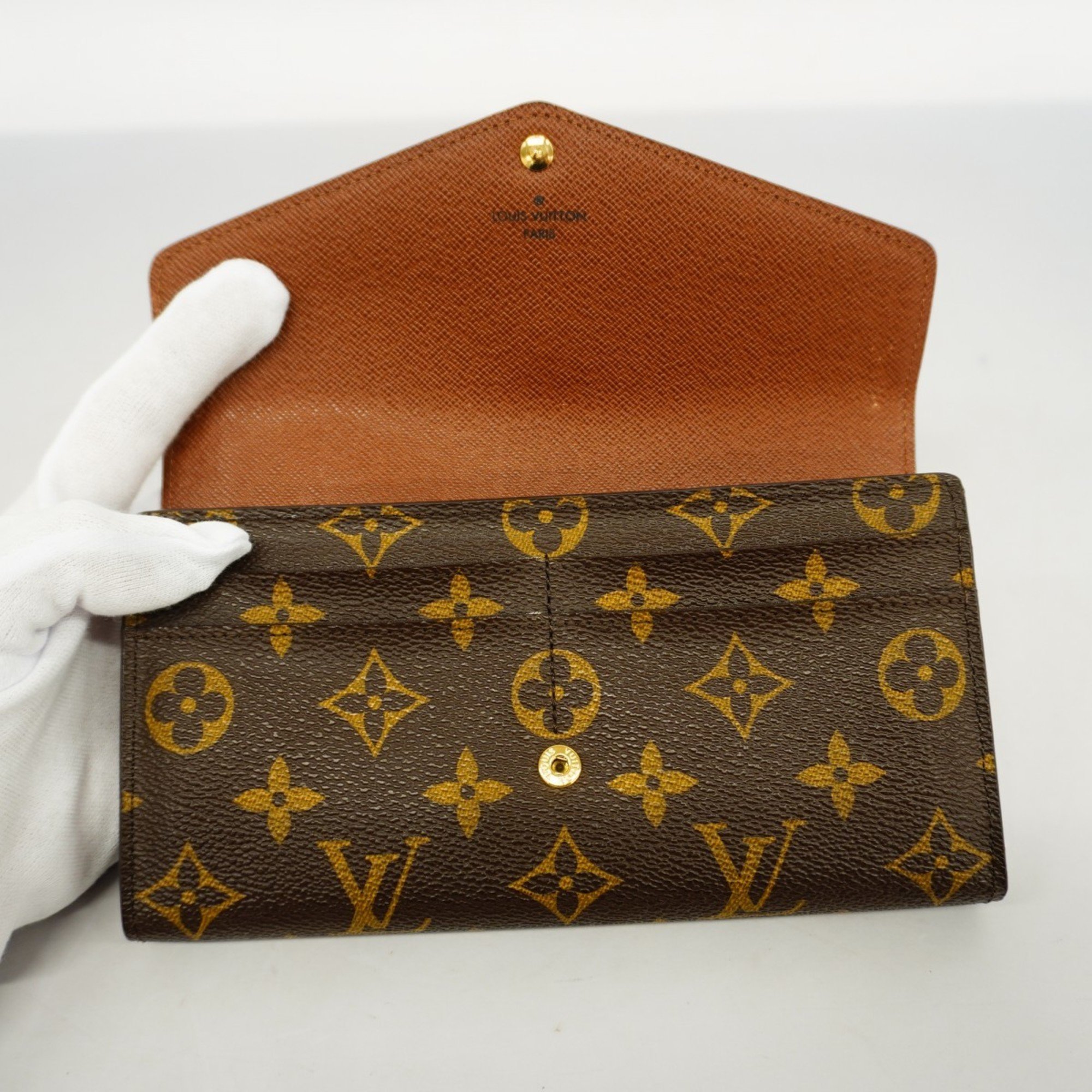 Louis Vuitton Long Wallet Monogram Portefeuille Sarah M60531 Brown Ladies