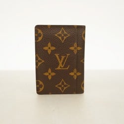 Louis Vuitton Business Card Holder/Card Case Monogram Porte Carte Pass Vertical M66541 Brown Men's Women's