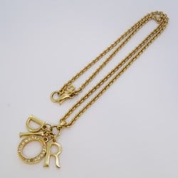 Christian Dior Necklace Rhinestone GP Plated Gold Ladies