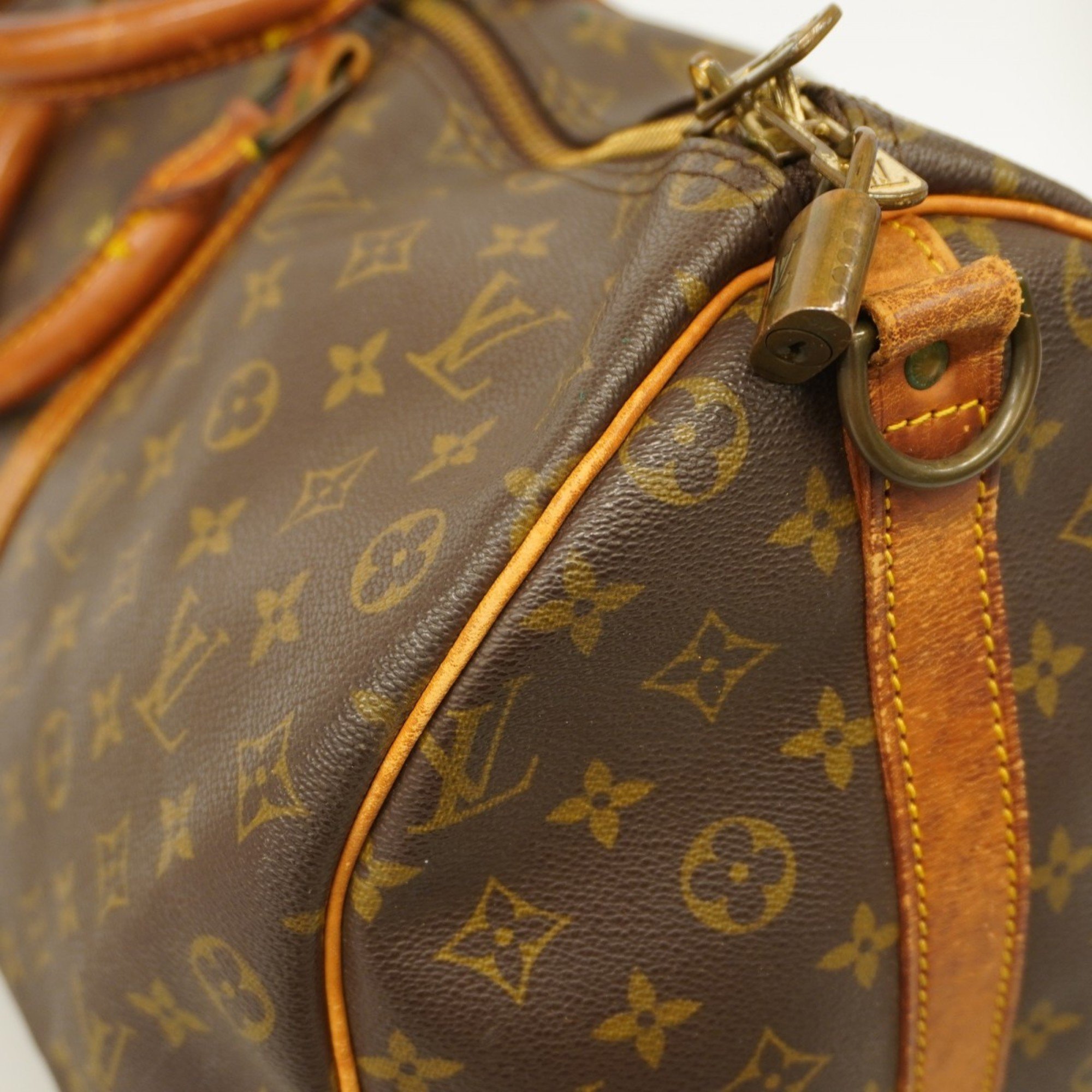 Louis Vuitton Boston Bag Monogram Keepall Bandouliere 50 M41416 Brown Men's Women's