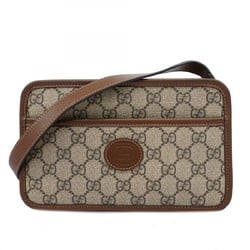 Gucci Shoulder Bag GG Supreme Interlocking G 658572 Brown Women's