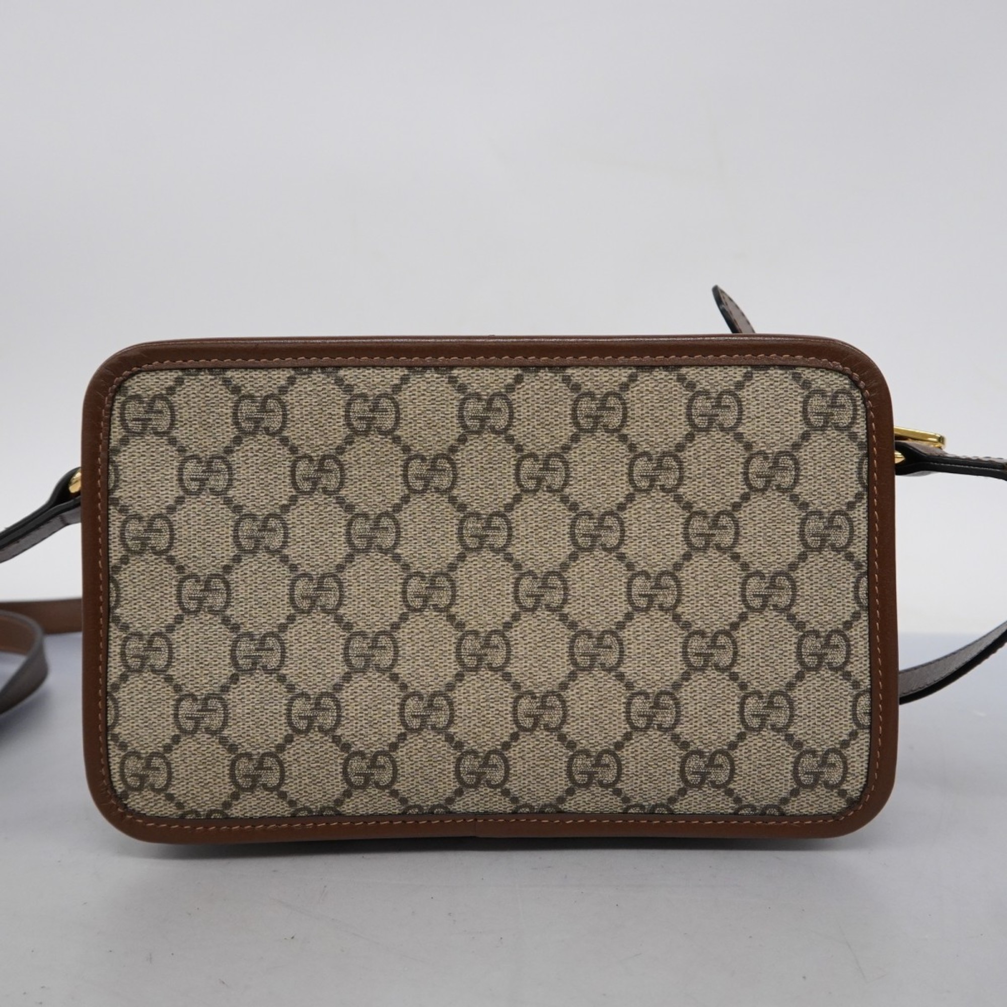 Gucci Shoulder Bag GG Supreme Interlocking G 658572 Brown Women's