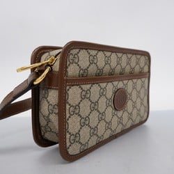 Gucci Shoulder Bag GG Supreme Interlocking G 658572 Brown Women's