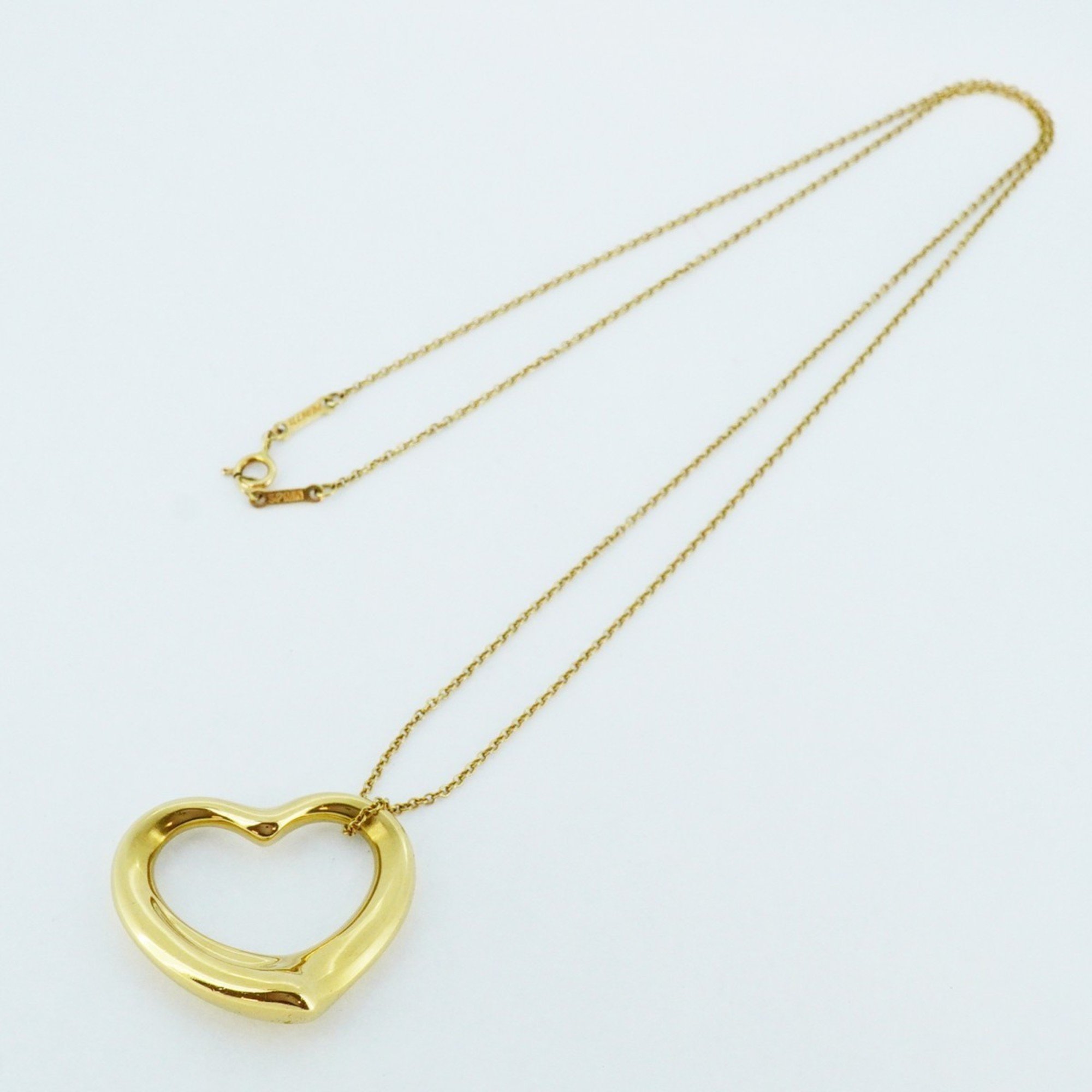 Tiffany Necklace Heart K18YG Yellow Gold Ladies