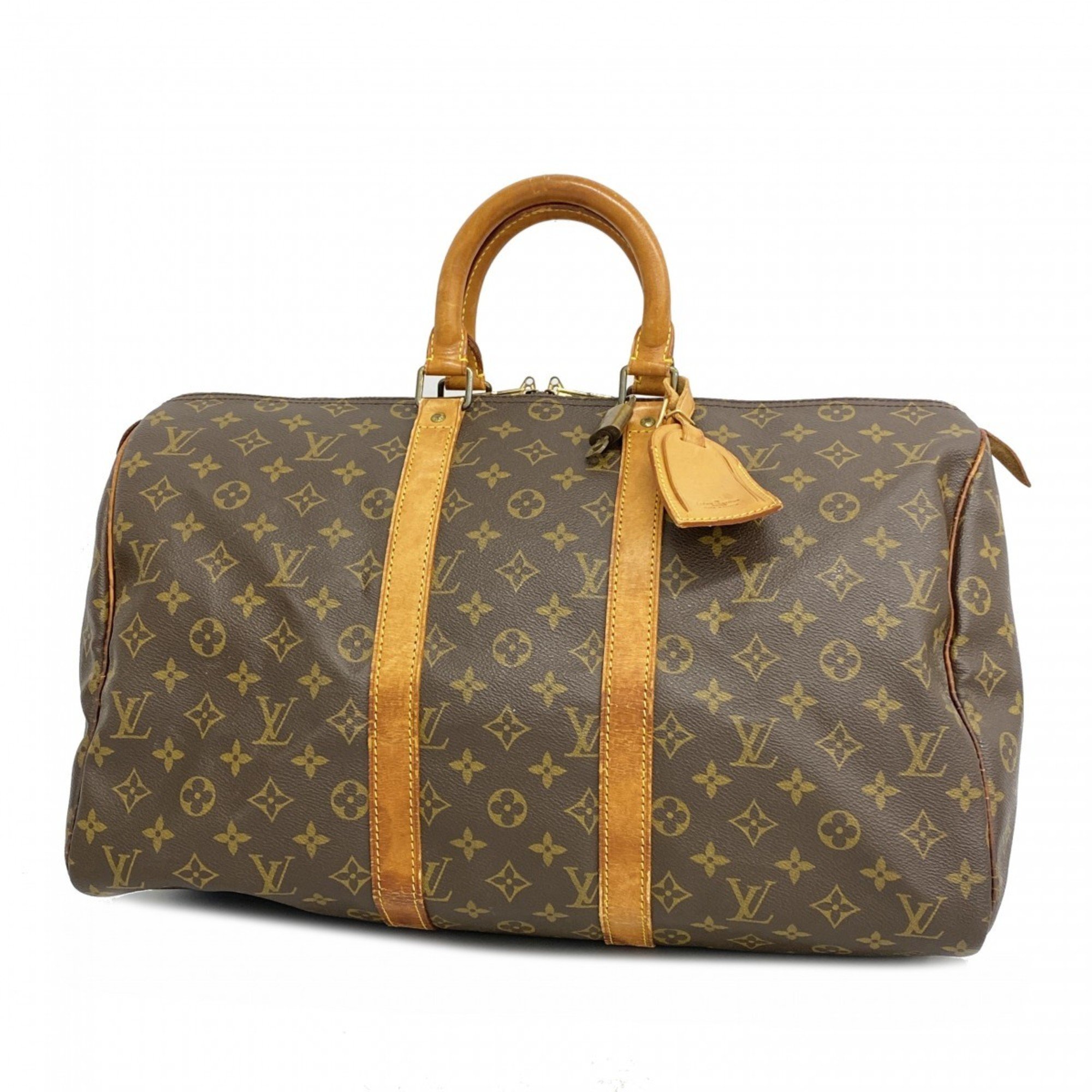 Louis Vuitton Boston Bag Monogram Keepall 45 M41428 Brown Men's Women's