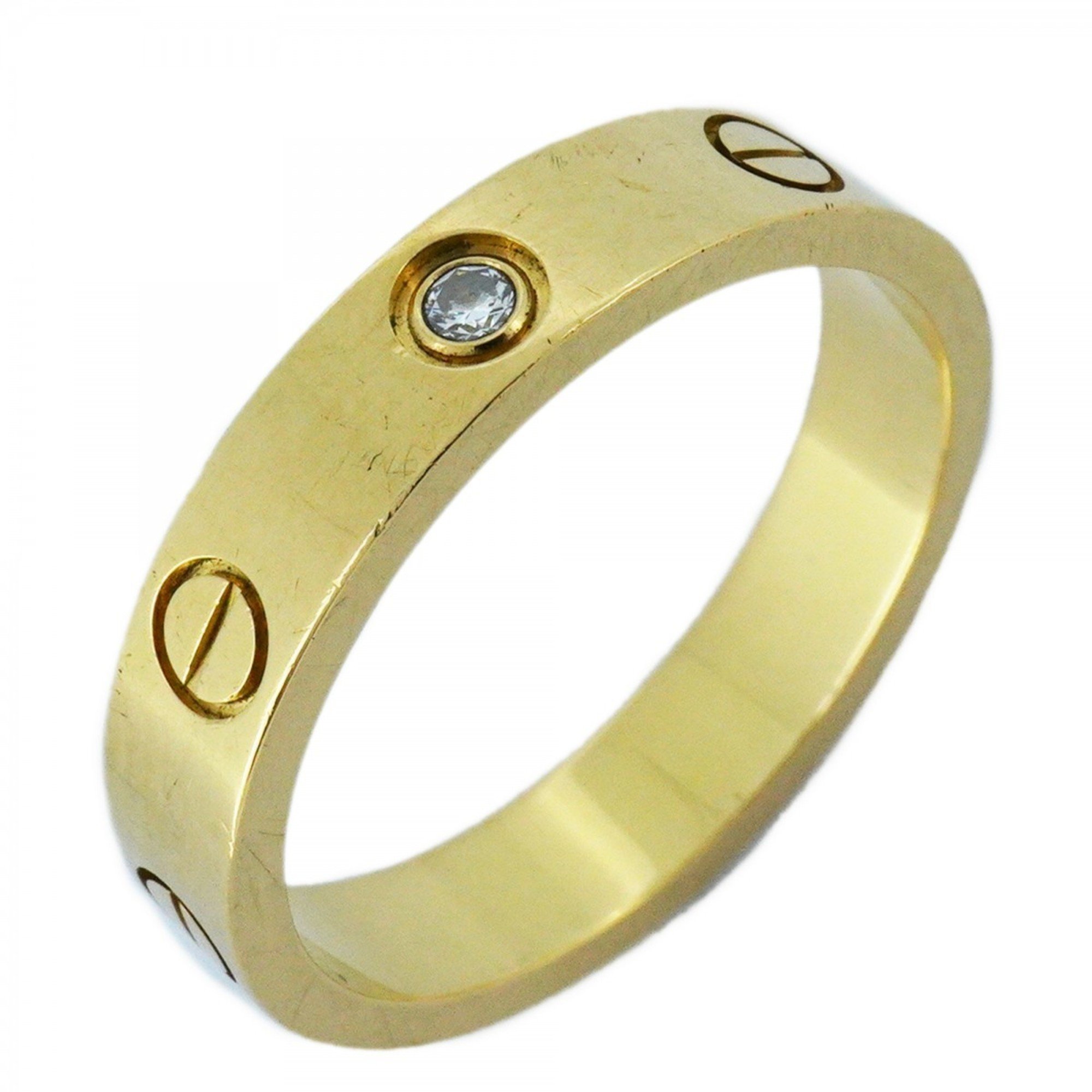 Cartier Ring Love 1PD Diamond K18YG Yellow Gold #54 Men's Women's