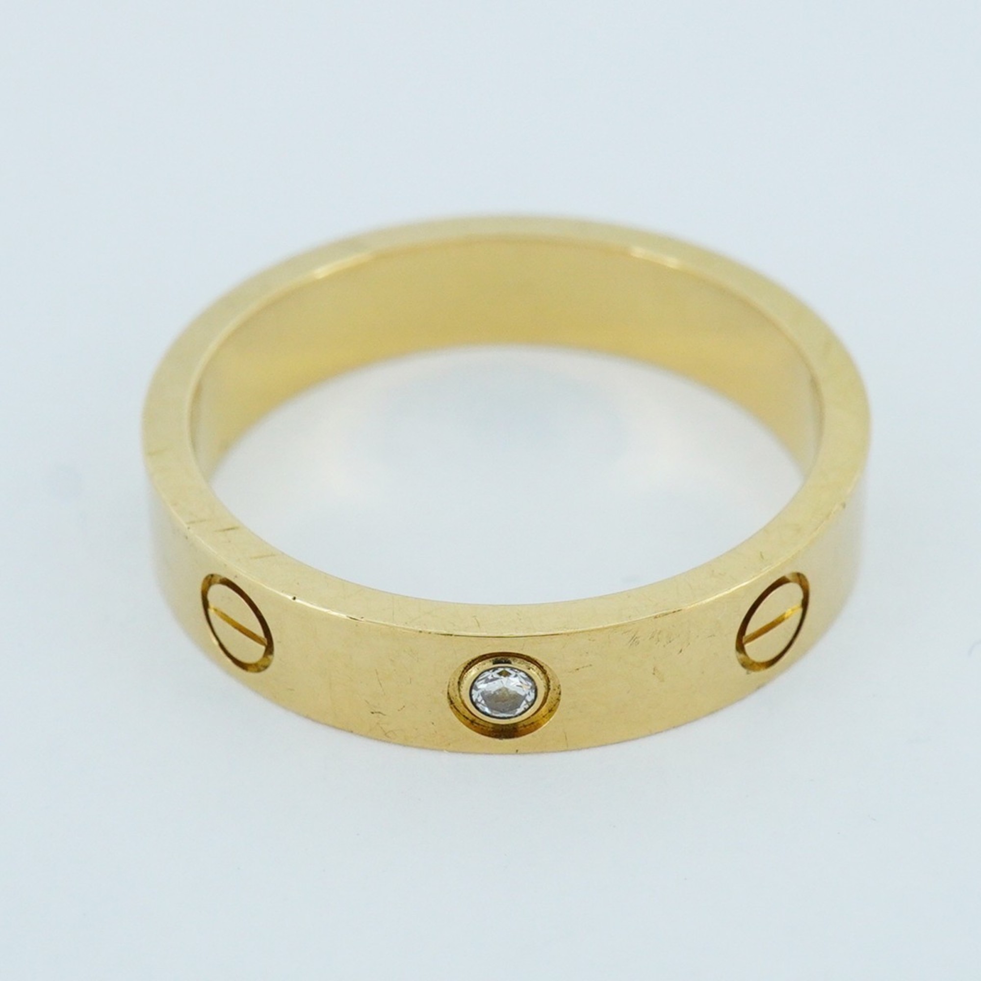 Cartier Ring Love 1PD Diamond K18YG Yellow Gold #54 Men's Women's