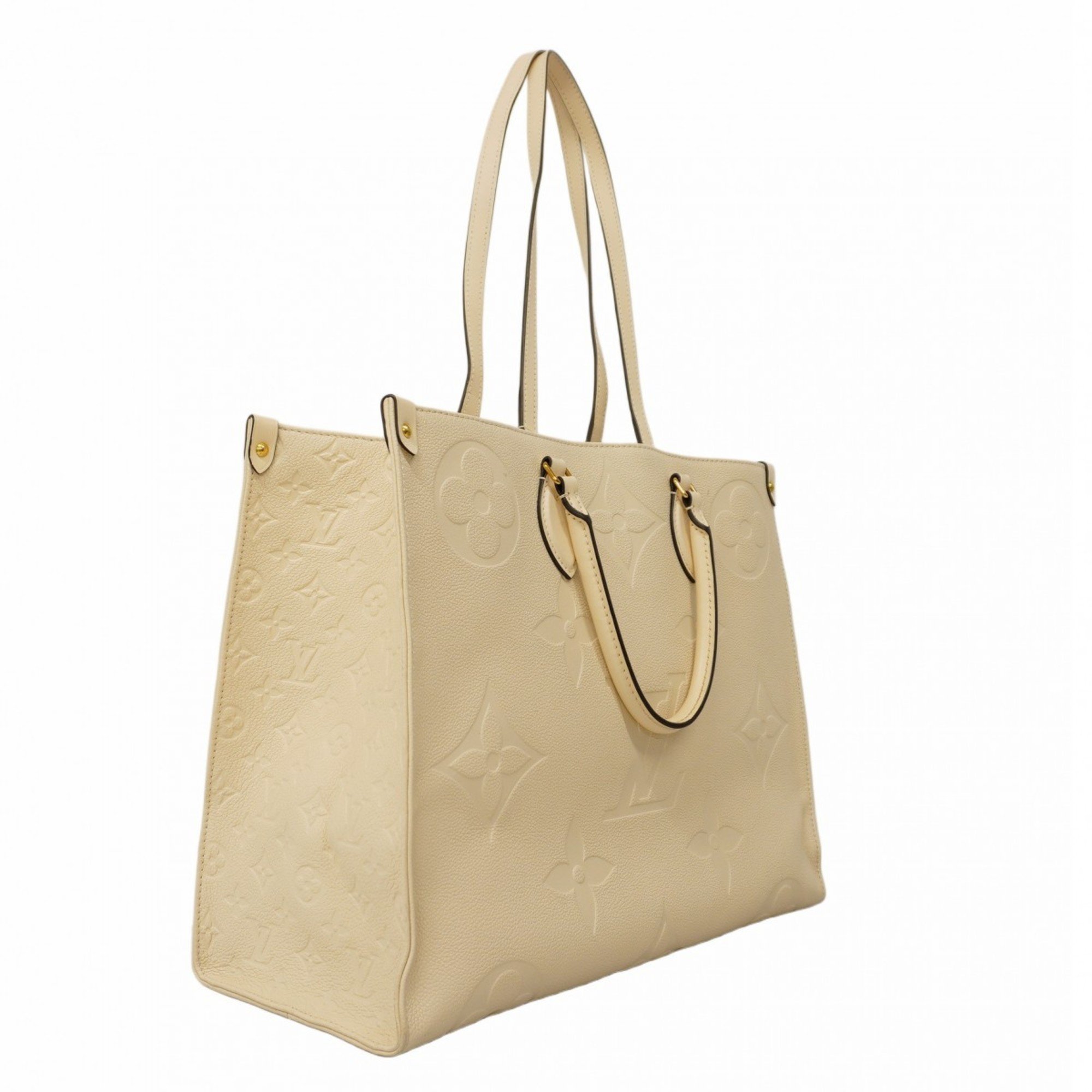 Louis Vuitton Tote Bag Monogram Empreinte On the Go GM M45081 Creme Women's