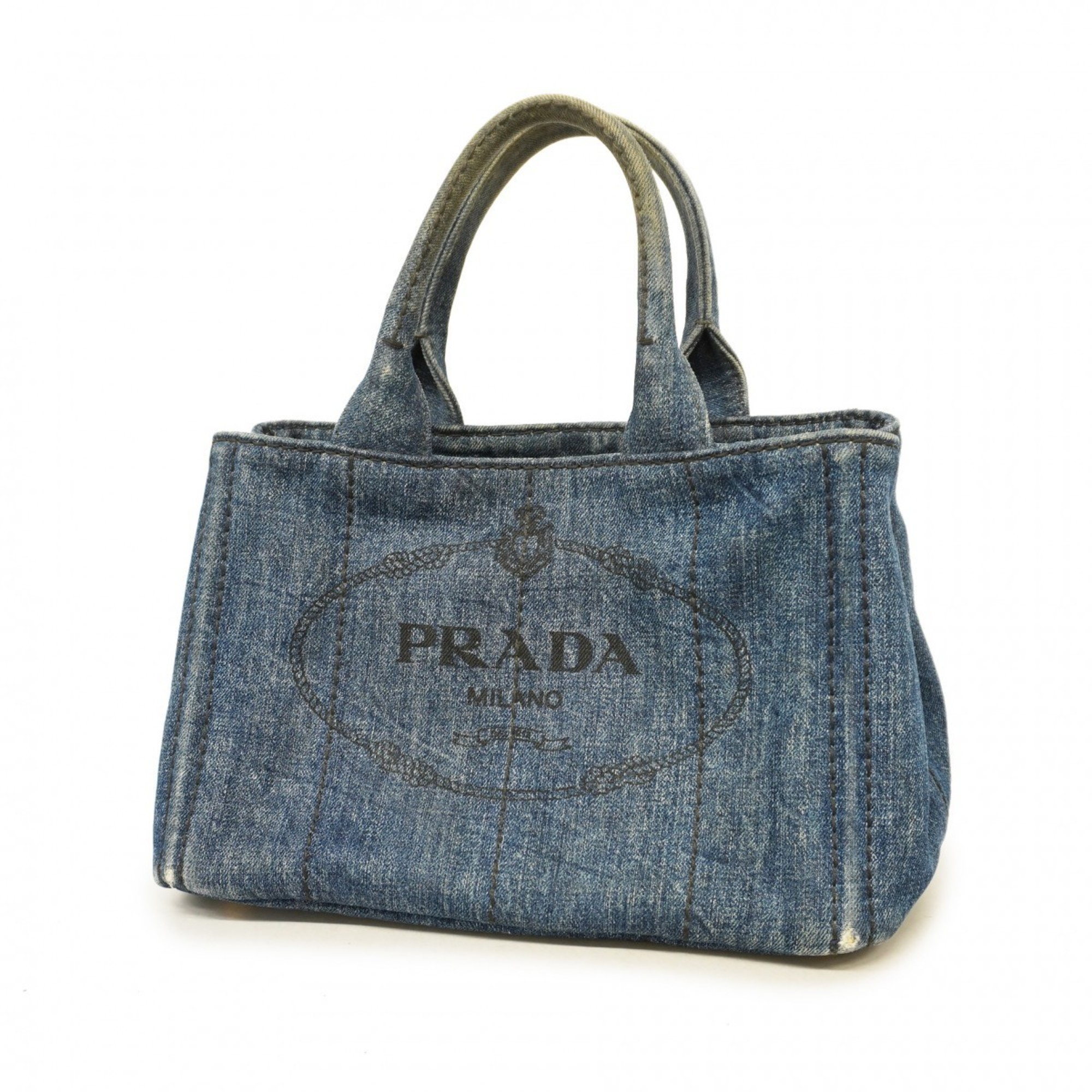 Prada tote bag canapa denim blue ladies