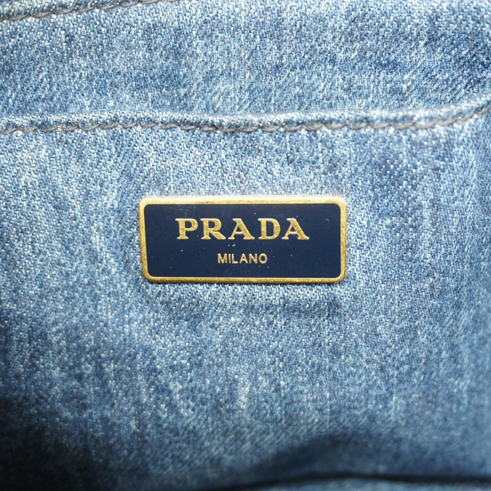 Prada tote bag canapa denim blue ladies