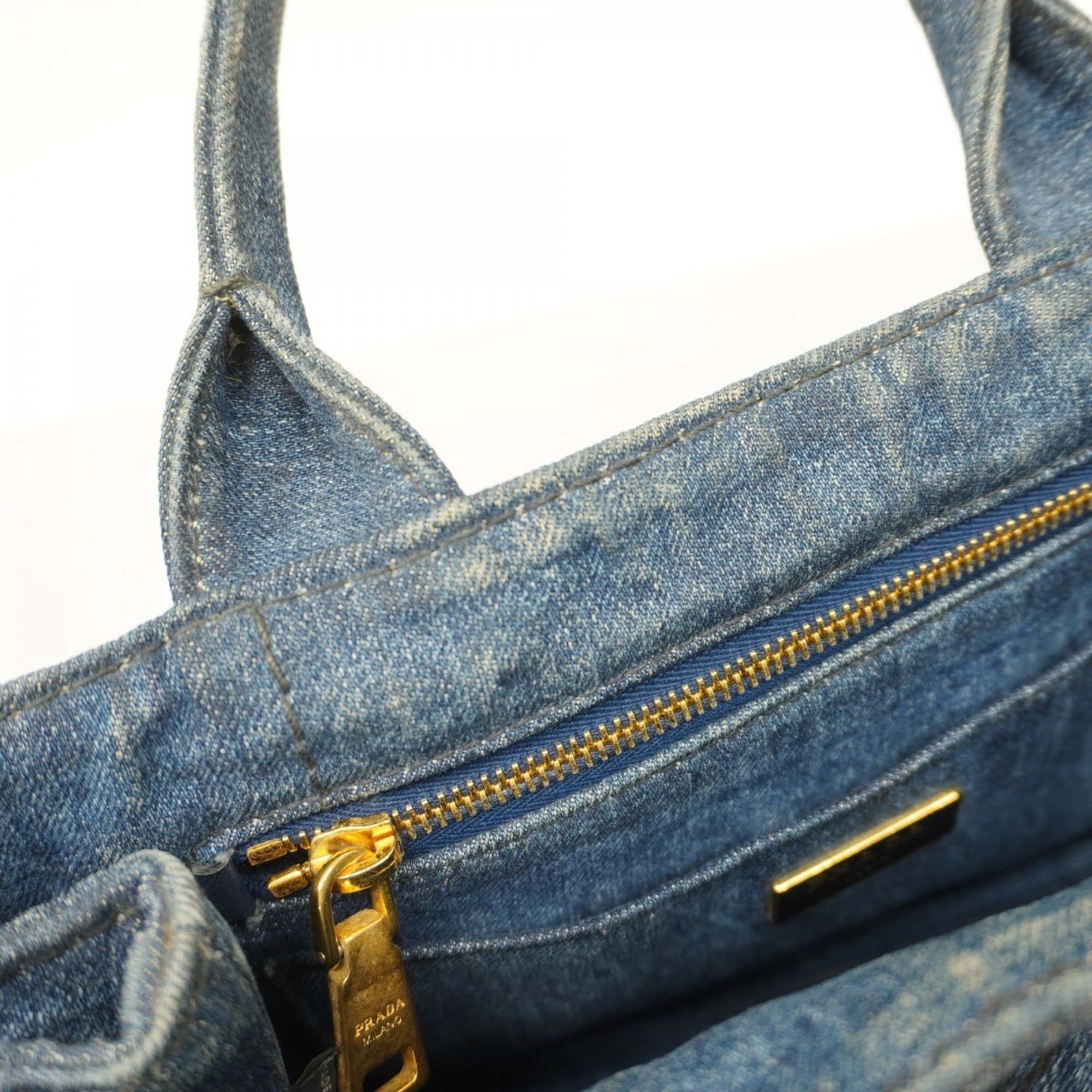 Prada tote bag canapa denim blue ladies