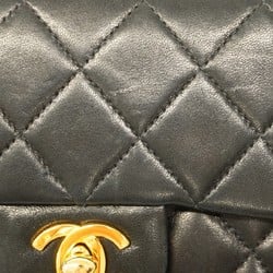 Chanel Shoulder Bag Matelasse Lambskin Black Women's