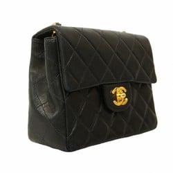 Chanel Shoulder Bag Matelasse Lambskin Black Women's