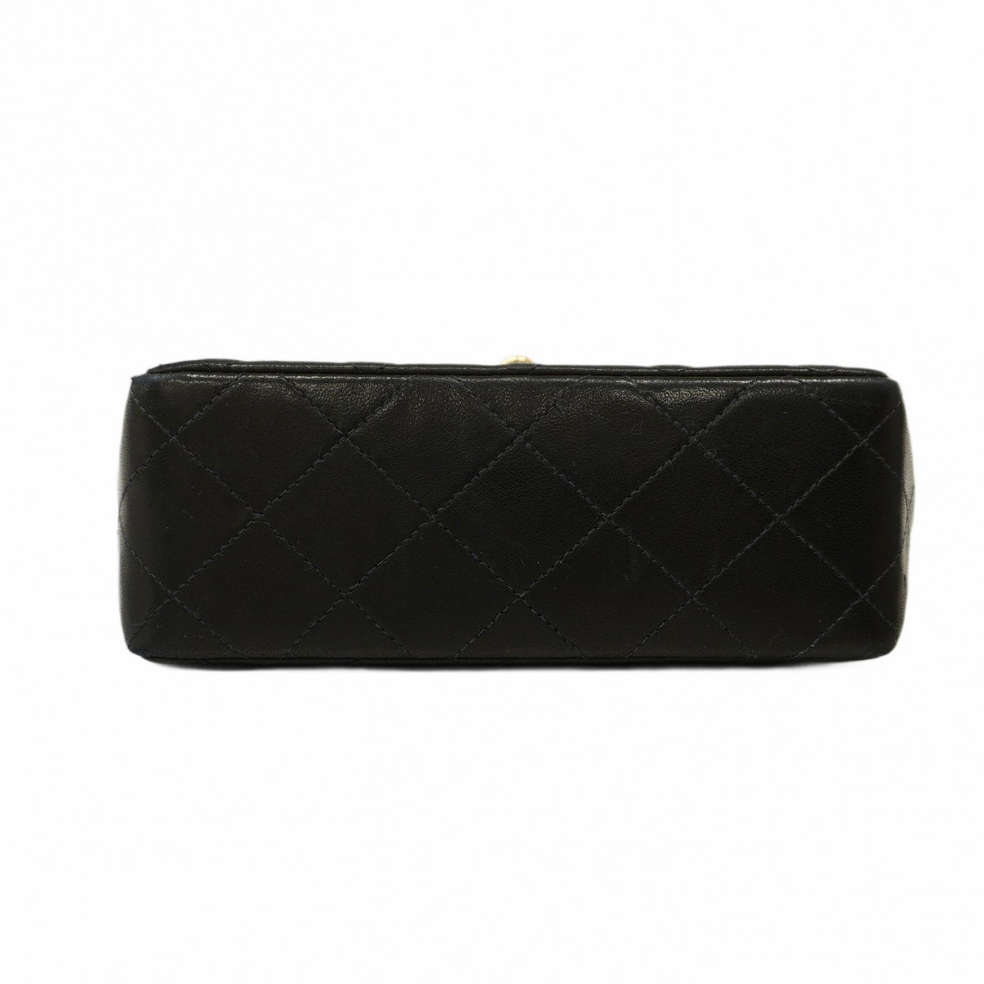 Chanel Shoulder Bag Matelasse Lambskin Black Women's