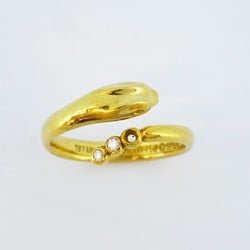 Tiffany Ring Snake Diamond K18YG Yellow Gold Size 9.5 Ladies