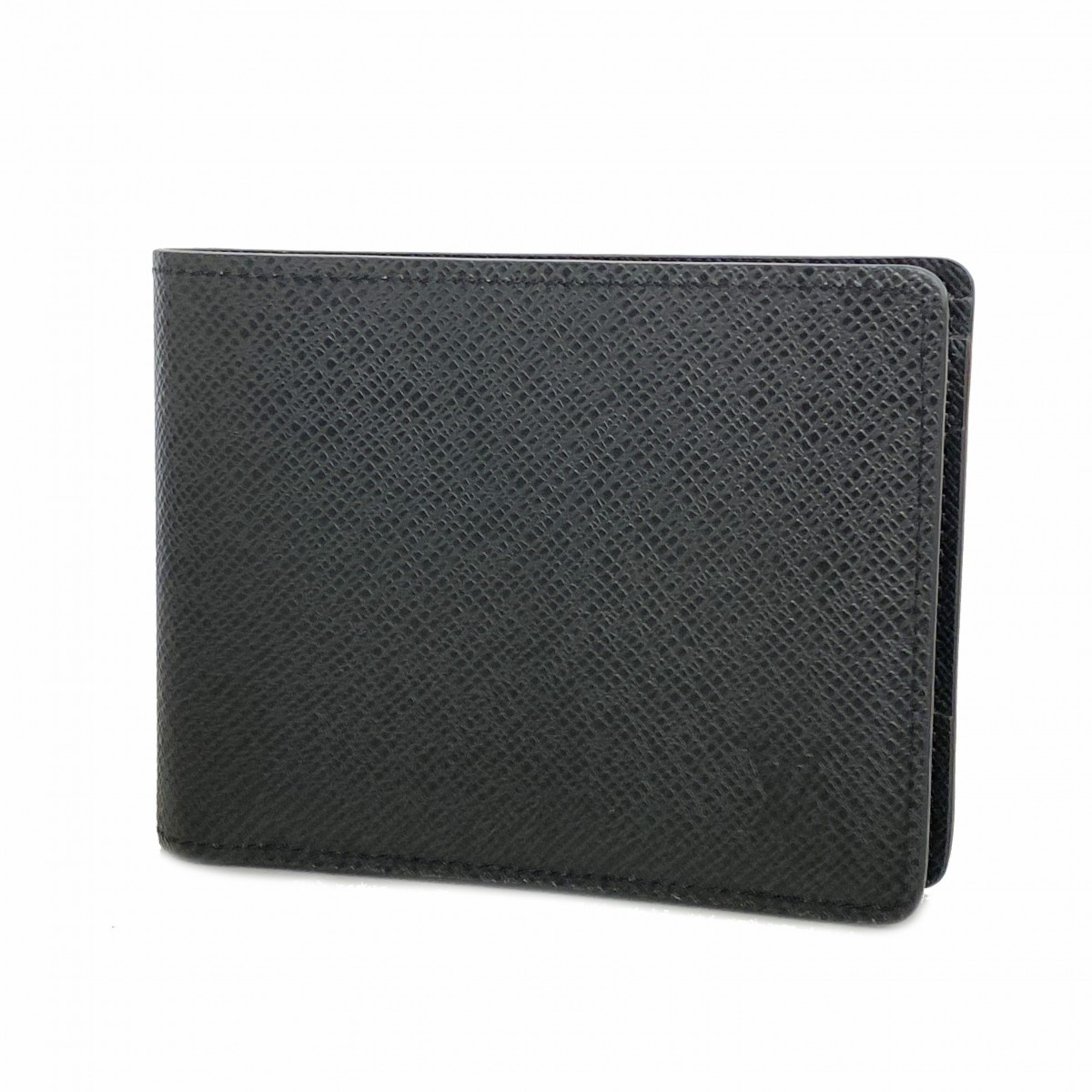 Louis Vuitton Wallet Taiga Portefeuille Multiple M30531 Noir Men's