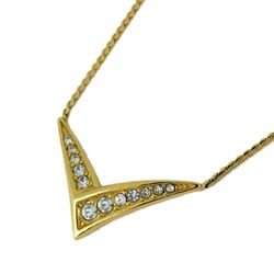 Christian Dior Necklace Rhinestone GP Plated Gold Ladies