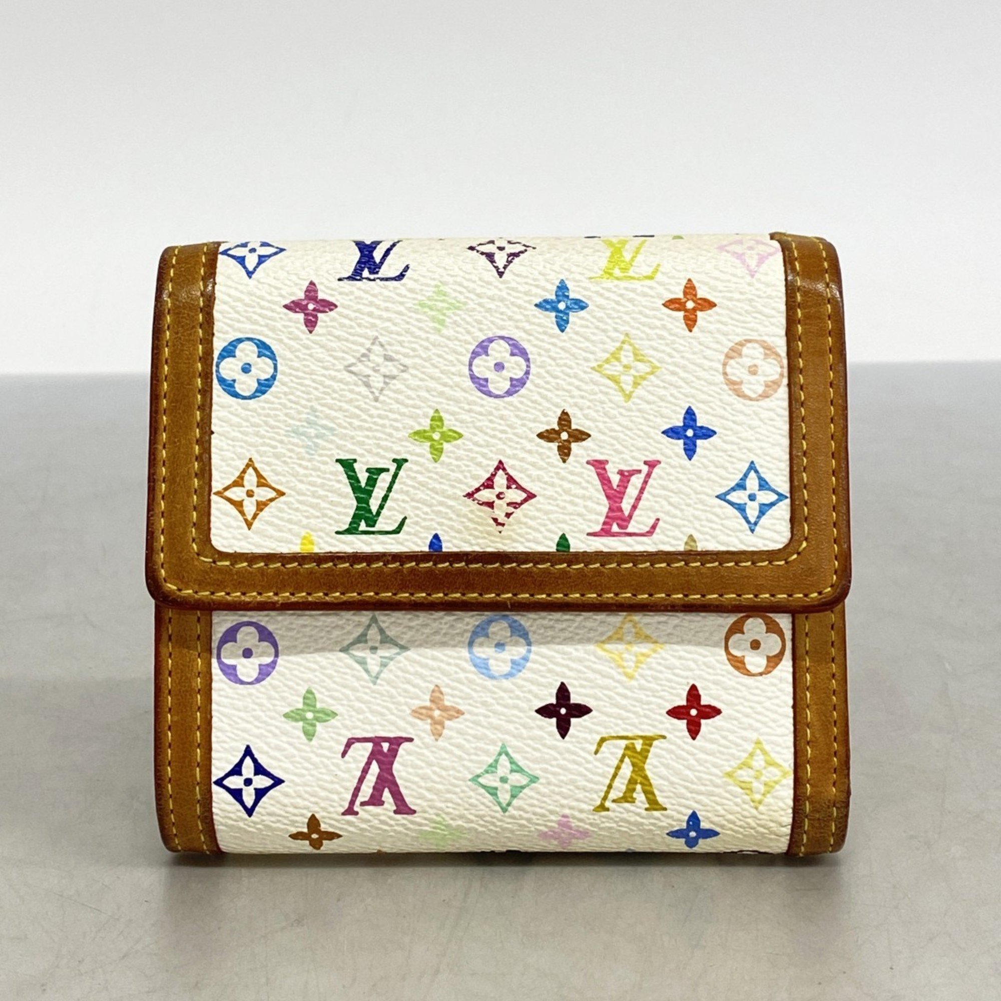 Louis Vuitton Tri-fold Wallet Monogram Multicolor Porte Monnaie Carte Credit M92983 Bron Ladies