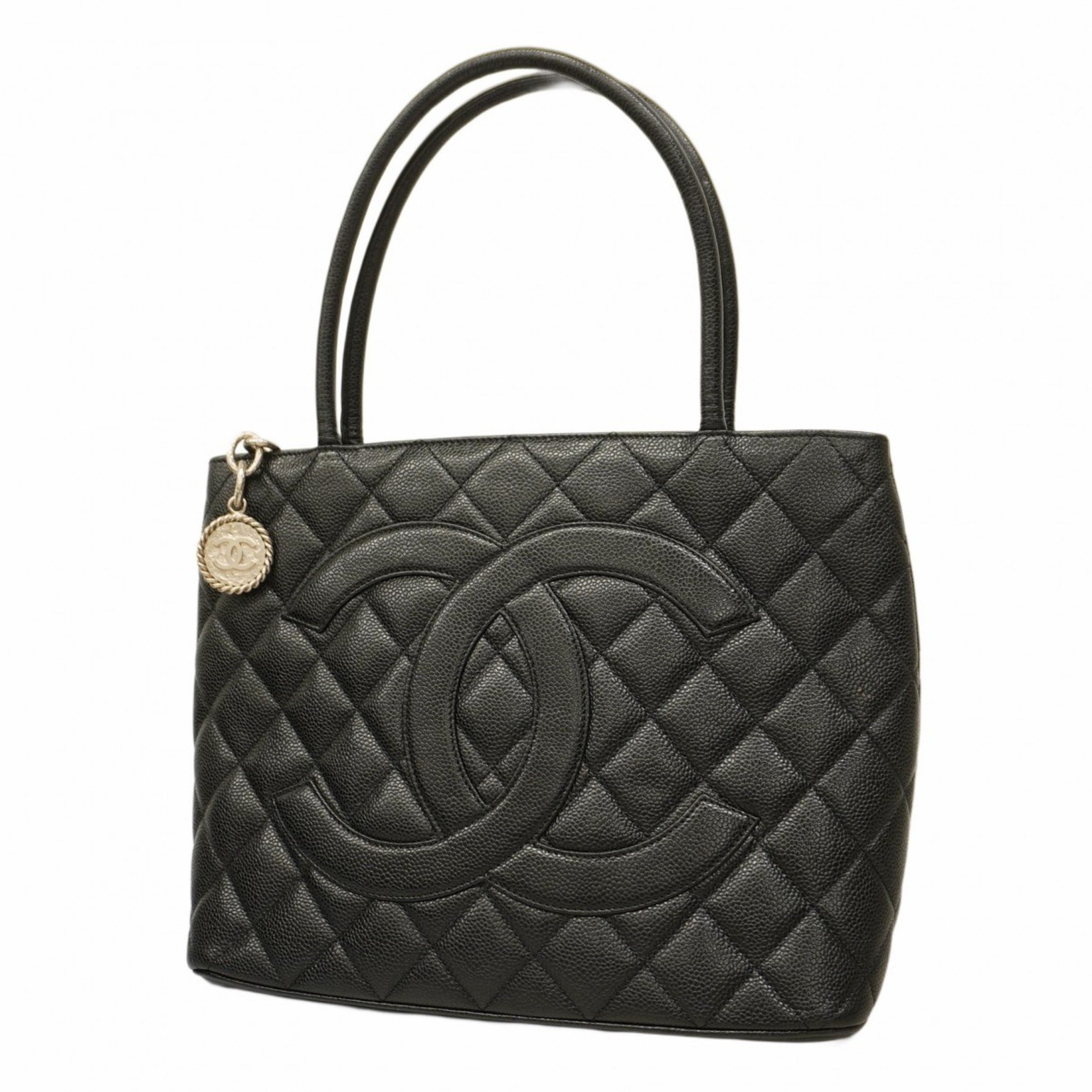 Chanel Tote Bag Reproduction Caviar Skin Black Women's